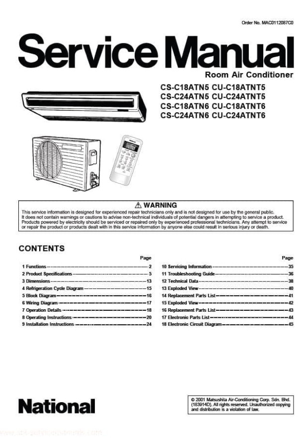 CS-C18ATN5, CS-C24ATN5, CS-C18ATN6, CS-C24ATN6